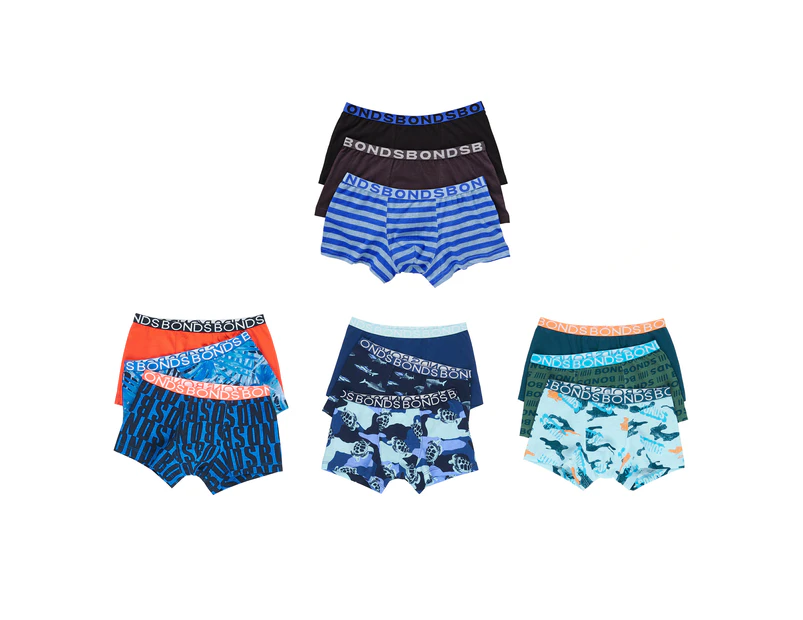 6 Pairs X Bonds Boys Trunks Underwear Briefs Shorts Boxes Kids Undies Cotton - Multicoloured