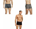 6 x Mens Bonds Guyfront Trunk Trunks Underwear Cotton/Elastane - Charcoal/Black Stripe, Black, Charcoal