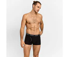 12 X Mens Bonds Guyfront Trunk Trunks Underwear Cotton/Elastane - Charcoal/Black Stripe, Black, Charcoal