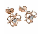 Boxed Rose Gold Blooming Flower Bracelet & Daffodil Hologram Stud Earrings Embellished with SWAROVSKI® Crystals Set