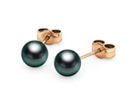 Boxed Magnificent Pearl Hook and Purity Pearl Stud Earrings Set in Rose Gold Embellished with SWAROVSKI® Crystal Iridescent Tahitian Look Pearls