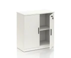 Double Door Cabinet Lockable Cupboard Garage Storage White Office Home