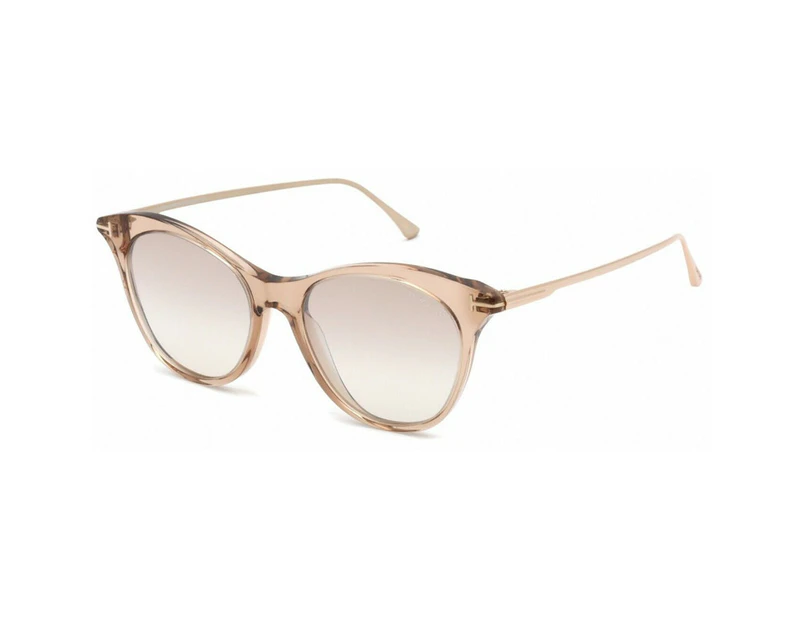 Tom Ford FT0662 45G Shiny Light Brown / Brown Mirror Women's Designer Sunglasses
