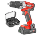 TOPEX 20V Max Lithium Ion Cordless Drill Driver Screwdriver with Battery Charger