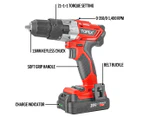 TOPEX 20V Max Lithium Ion Cordless Drill Driver Screwdriver with Battery Charger