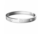 Carrie Stainless Steel Bangle in White Gold