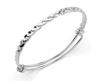 Alyana Braided Adjustable Bangle White Gold