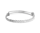 Alyana Braided Adjustable Bangle White Gold