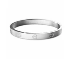 Carmello Stainless Steel Bangle in White Gold