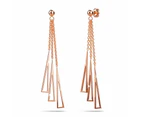 Royal Tassel Rose Gold Layered Earrings