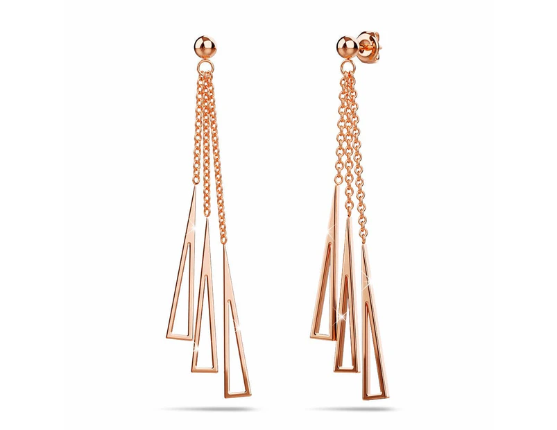 Royal Tassel Rose Gold Layered Earrings