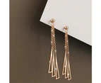 Royal Tassel Rose Gold Layered Earrings