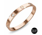 Carrie Stainless Steel Bangle in Rose Gold - 64mm