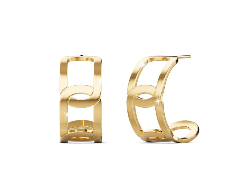 Intercross Hoop Gold Layered Earrings