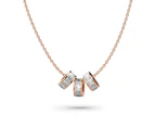 Triple Charm Pendant Necklace Rose Gold Layered