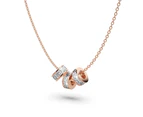 Triple Charm Pendant Necklace Rose Gold Layered