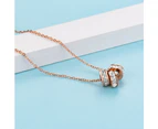 Triple Charm Pendant Necklace Rose Gold Layered