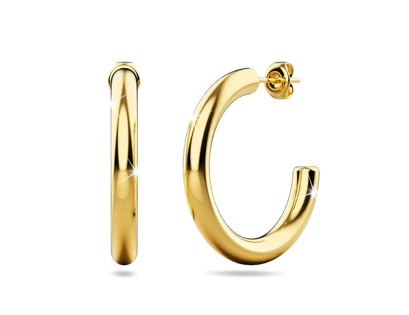 Erica Gold Hoop Earrings 30mm