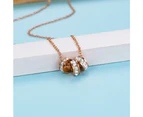 Triple Charm Pendant Necklace Rose Gold Layered