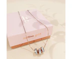 Triple Charm Pendant Necklace Rose Gold Layered