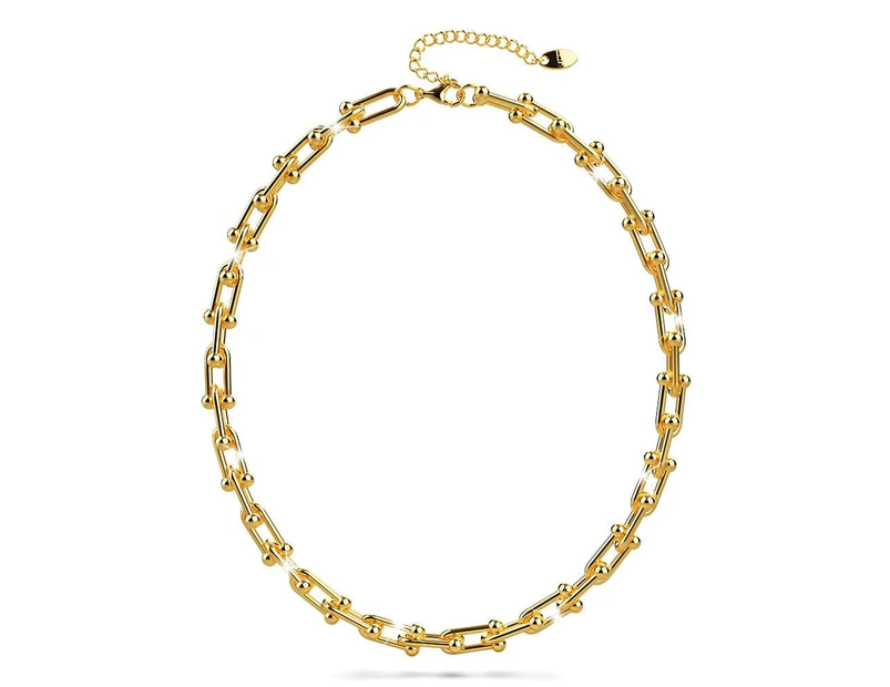 Bullion Gold U-Link Hardwear Connector Necklace in Gold