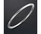 Solid Golf Bangle 2mm Rhodium Layered - 65mm