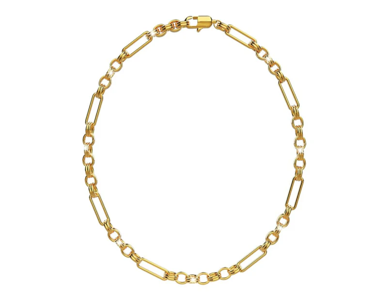 Roxanne Oval Link Paperclip Chain Gold Necklace