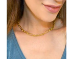 Roxanne Oval Link Paperclip Chain Gold Necklace