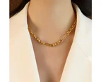 Roxanne Oval Link Paperclip Chain Gold Necklace