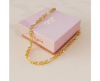 Roxanne Oval Link Paperclip Chain Gold Necklace