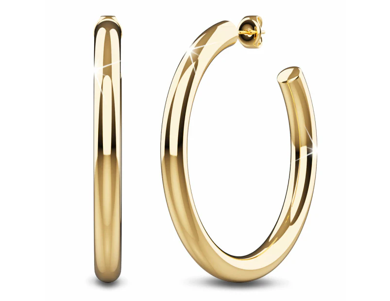 Creole C-Hoop Gold Layered Earrings 48mm