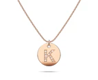 Initials Fabulous Alphabet Letter Necklace Rose Gold Layered Steel Jewellery - K