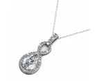 White Gold Eternal Twist Drop Pendant Necklace Embellished With SWAROVSKI® Crystals