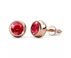 Opulence Earrings Embellished with Ruby SWAROVSKI® Crystals in Rose Gold