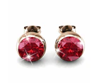 Opulence Earrings Embellished with Ruby SWAROVSKI® Crystals in Rose Gold