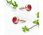 Opulence Earrings Embellished with Ruby SWAROVSKI® Crystals in Rose Gold