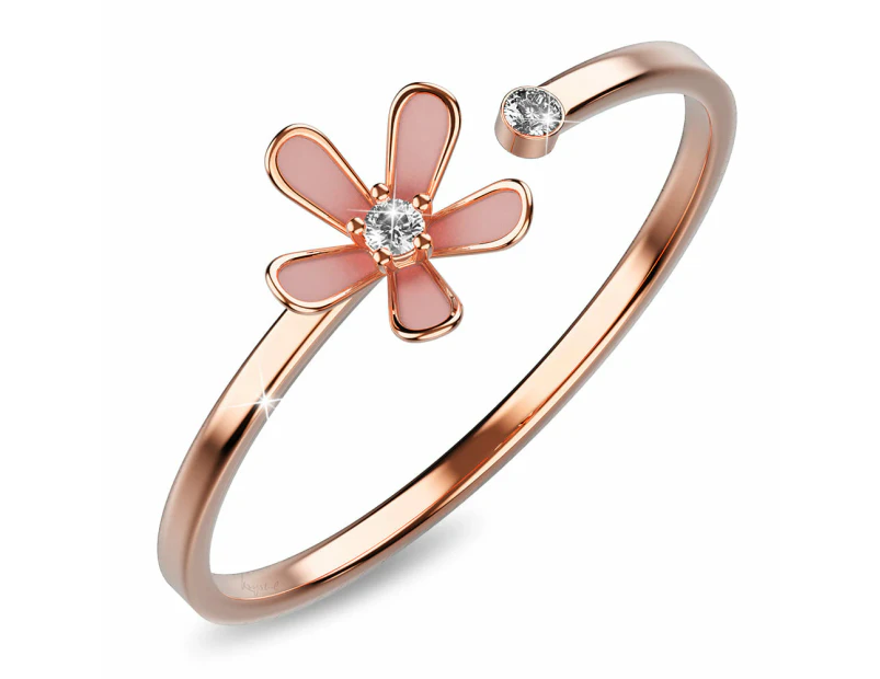 Petalia Pink Ring Featured SWAROVSKI Crystals in Rose Gold