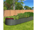 Livsip Raised Garden Bed Beds Kit Planter Oval Galvanised Steel 320cmX80cmX56cm