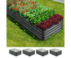 Livsip x2 Raised Garden Bed 240x80x45CM Vegetable Planter Kit Galvanised Steel