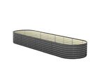 Livsip Raised Garden Bed Beds Kit Planter Oval Galvanised Steel 320cmX80cmX56cm