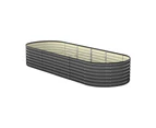 Livsip Raised Garden Bed Beds Kit Planter Oval Galvanised Steel 240cmX80cmX56cm