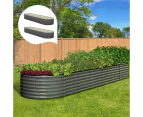 Livsip x2 Raised Garden Bed 320cmX80cmX56cm Kit Planter Oval Galvanised Steel