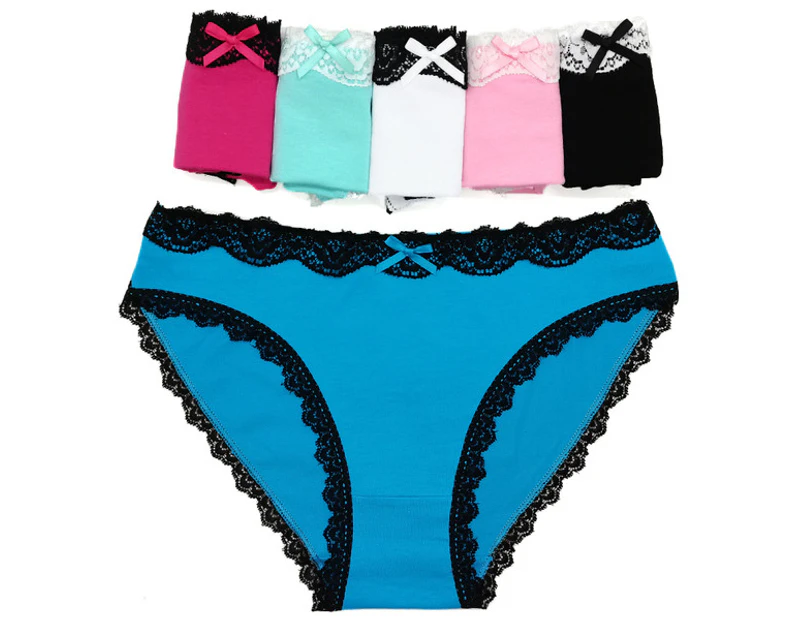 24 X Womens Sheer Spandex / Cotton Briefs - Colours Underwear Undies 89477 - Multicoloured