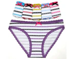 12 X Womens Sheer Spandex / Cotton Briefs - Assorted Underwear Undies 89487 - Multicoloured