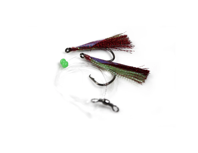 100 X Snapper Rigs Flasher Rig Bottom Reef Fishing Lure Hook Paternoster -  Red/Fluro Green/Silver