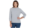 W LANE - Womens Tops -  Textured Stud Detail Top - Silver