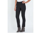 W LANE - Womens Jeans - Black Full Length - Cotton Pants - Casual Fashion - Summer - Elastane - Slim Leg - Comfort - Office Trousers - Work Clothes - Black
