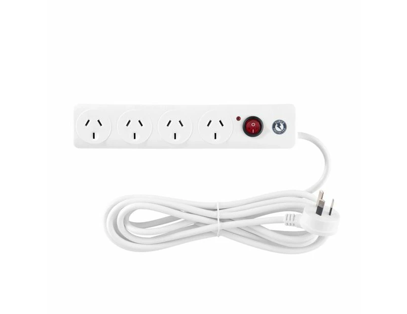 4 Outlet Surge Protected Powerboard - Arlec