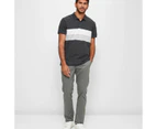 Target Panel Striped Polo Shirt - Black