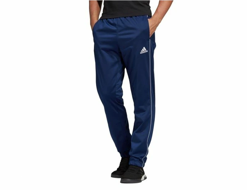 4 x Mens Adidas Core 18 Pes Trackie Pant Training Bottoms Dark Blue/White Polyester - Dark Blue/ White